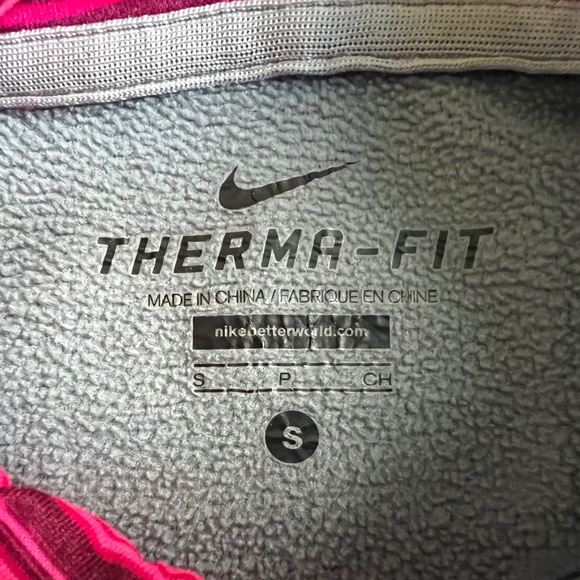 Women’s NIKE Hoodie Therma Fit Small Grey Hot Pink EUC - Picture 4 of 12